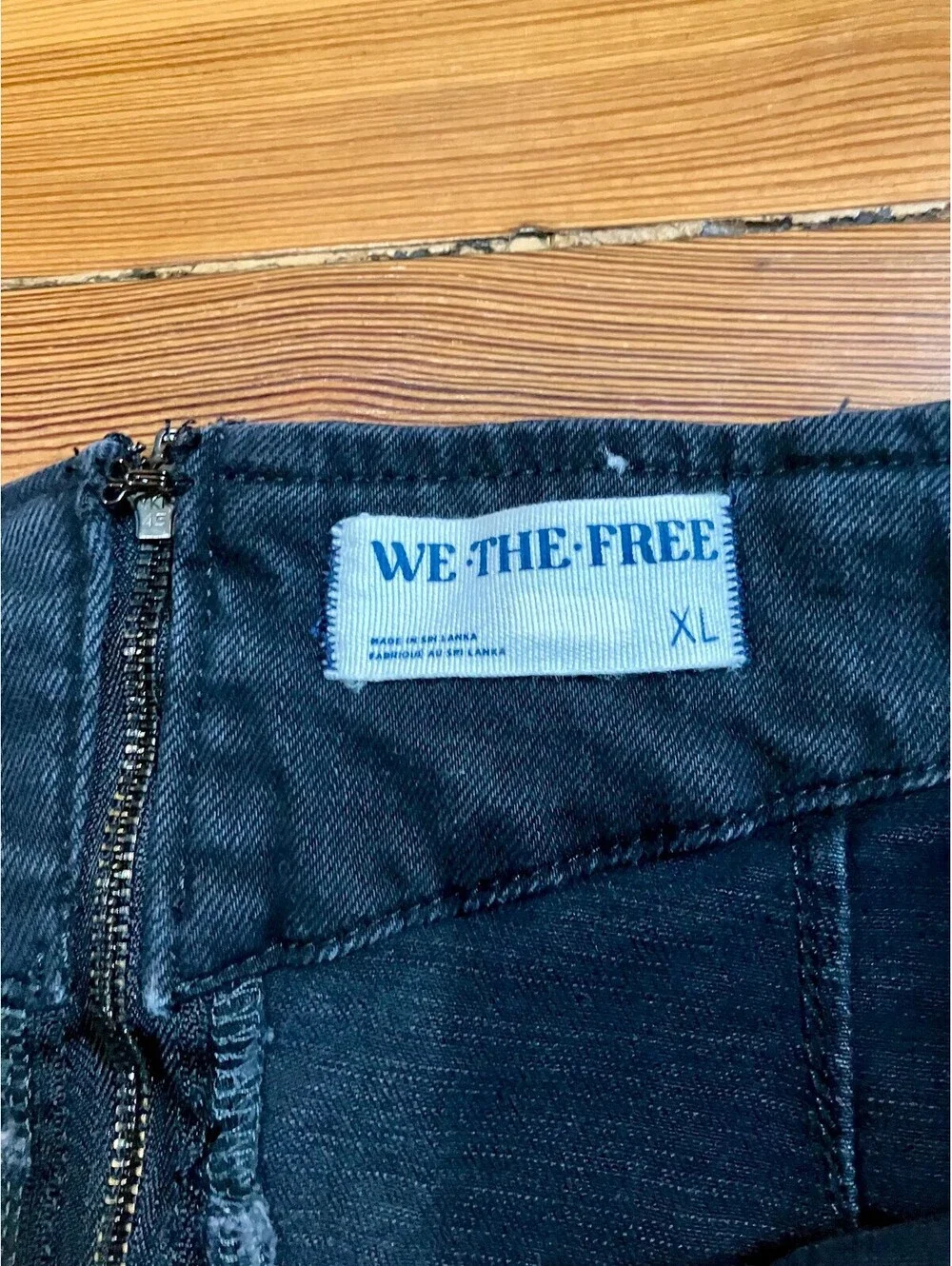 NWT We The Free People Black Denim Micro Shorts High Waist Booty Y2K Festival XL